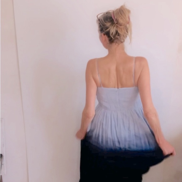 Gorgeous Blue Ombré Madewell Maxi Sundress. Sweetest Ruffle Hemline💙 - Picture 4 of 8